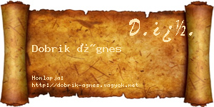 Dobrik Ágnes névjegykártya